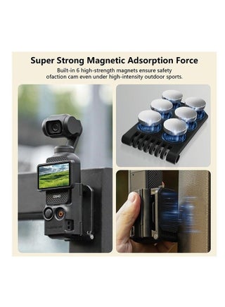Magnetic Mount Stand For DJI Osmo Pocket 3, Pocket3 Protective Frame,Tripods & Monopods, Pocket3 Accessory Expansion Adapter Magnetic Suction Shell Base, for Desktop,Vertical Surface use, Adjustable, Black - view 4